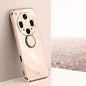XINLI Straight Edge 6D Electroplate TPU Phone Case with Ring Holder, For OPPO Reno14 Pro 5G Global, For OPPO Reno14 5G Global, For OPPO Find X8 Ultra