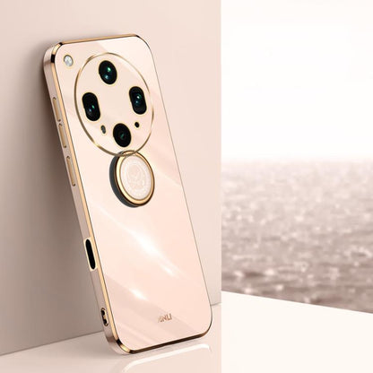 XINLI Straight Edge 6D Electroplate TPU Phone Case with Ring Holder