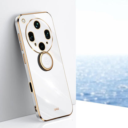 XINLI Straight Edge 6D Electroplate TPU Phone Case with Ring Holder