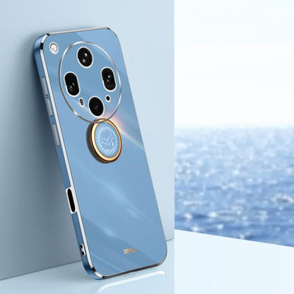 XINLI Straight Edge 6D Electroplate TPU Phone Case with Ring Holder
