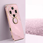 XINLI Straight Edge 6D Electroplate TPU Phone Case with Ring Holder, For OPPO Reno14 Pro 5G Global, For OPPO Reno14 5G Global, For OPPO Find X8 Ultra