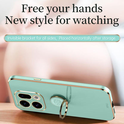 XINLI Straight Edge 6D Electroplate TPU Phone Case with Ring Holder