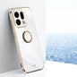 XINLI Straight Edge 6D Electroplate TPU Phone Case with Ring Holder, For OPPO Reno15 5G Global, For OPPO Find X9 5G, For OPPO A6 Pro 5G Global