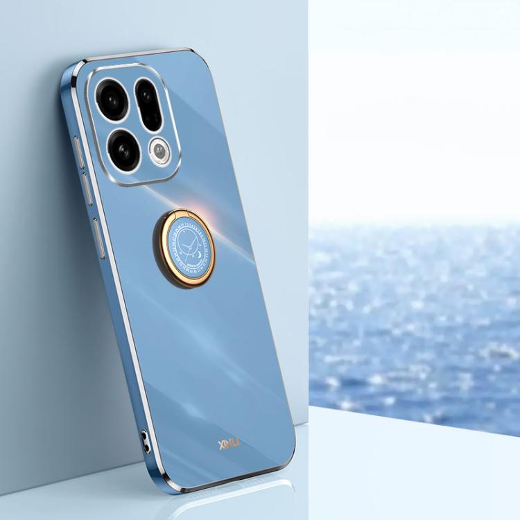 XINLI Straight Edge 6D Electroplate TPU Phone Case with Ring Holder, For OPPO Reno15 5G Global, For OPPO Find X9 5G, For OPPO A6 Pro 5G Global
