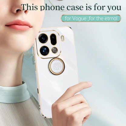 XINLI Straight Edge 6D Electroplate TPU Phone Case with Ring Holder, For OPPO Find X9 Pro 5G, For OPPO Reno14 Pro 5G Global, For OPPO Reno14 5G Global