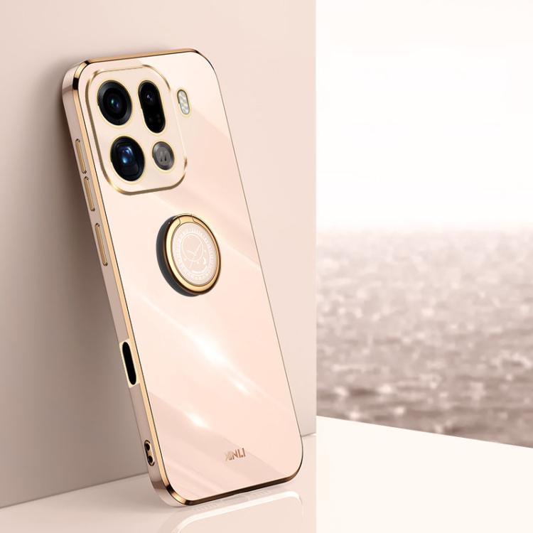 XINLI Straight Edge 6D Electroplate TPU Phone Case with Ring Holder