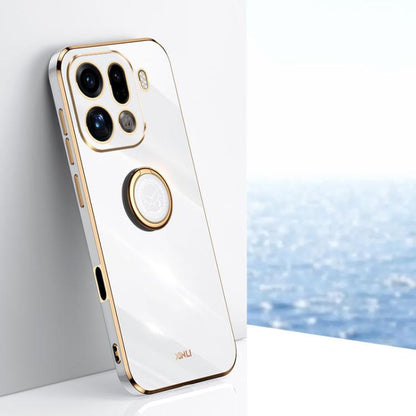 XINLI Straight Edge 6D Electroplate TPU Phone Case with Ring Holder