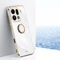 XINLI Straight Edge 6D Electroplate TPU Phone Case with Ring Holder, For OPPO F31 5G Global, For OPPO A6 GT 5G, For OPPO Find X9 Pro 5G