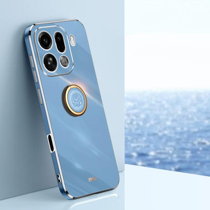 XINLI Straight Edge 6D Electroplate TPU Phone Case with Ring Holder, For OPPO F31 5G Global, For OPPO A6 GT 5G, For OPPO Find X9 Pro 5G