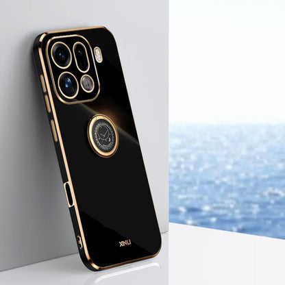 XINLI Straight Edge 6D Electroplate TPU Phone Case with Ring Holder, For OPPO F31 5G Global, For OPPO A6 GT 5G, For OPPO Find X9 Pro 5G