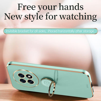 XINLI Straight Edge 6D Electroplate TPU Phone Case with Ring Holder