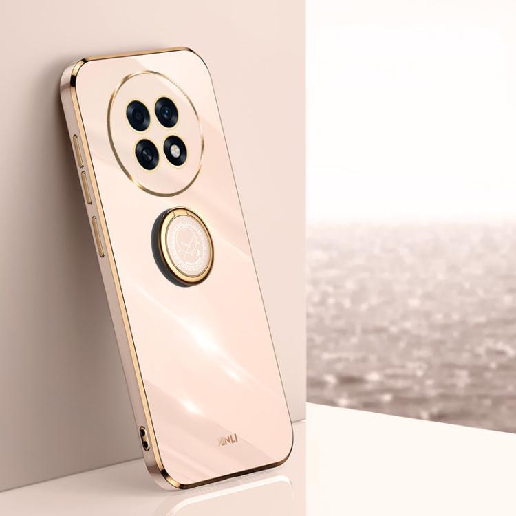 XINLI Straight Edge 6D Electroplate TPU Phone Case with Ring Holder, For OPPO F31 5G Global, For OPPO A6 GT 5G, For OPPO Find X9 Pro 5G