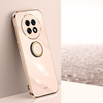 XINLI Straight Edge 6D Electroplate TPU Phone Case with Ring Holder, For OPPO F31 5G Global, For OPPO A6 GT 5G, For OPPO Find X9 Pro 5G