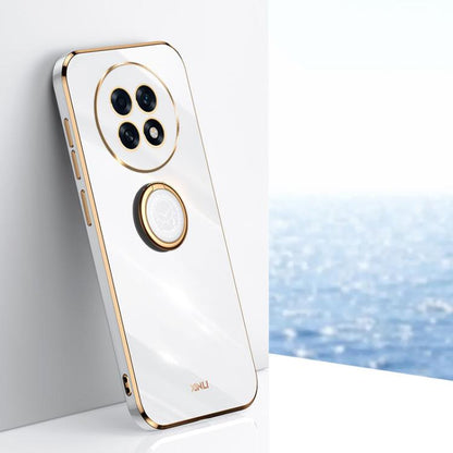 XINLI Straight Edge 6D Electroplate TPU Phone Case with Ring Holder, For OPPO F31 5G Global, For OPPO A6 GT 5G, For OPPO Find X9 Pro 5G
