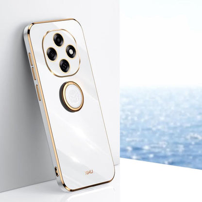 XINLI Straight Edge 6D Electroplate TPU Phone Case with Ring Holder, For OPPO Reno15 5G Global, For OPPO Find X9 5G, For OPPO A6 Pro 5G Global