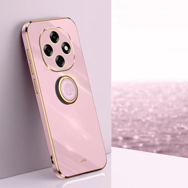 XINLI Straight Edge 6D Electroplate TPU Phone Case with Ring Holder, For OPPO Reno15 5G Global, For OPPO Find X9 5G, For OPPO A6 Pro 5G Global