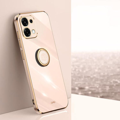 XINLI Straight Edge 6D Electroplate TPU Phone Case with Ring Holder, For OPPO F31 5G Global, For OPPO A6 GT 5G, For OPPO Find X9 Pro 5G
