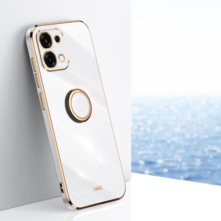 XINLI Straight Edge 6D Electroplate TPU Phone Case with Ring Holder, For OPPO F31 5G Global, For OPPO A6 GT 5G, For OPPO Find X9 Pro 5G