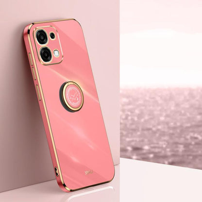 XINLI Straight Edge 6D Electroplate TPU Phone Case with Ring Holder, For OPPO F31 5G Global, For OPPO A6 GT 5G, For OPPO Find X9 Pro 5G