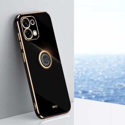 XINLI Straight Edge 6D Electroplate TPU Phone Case with Ring Holder, For OPPO F31 5G Global, For OPPO A6 GT 5G, For OPPO Find X9 Pro 5G
