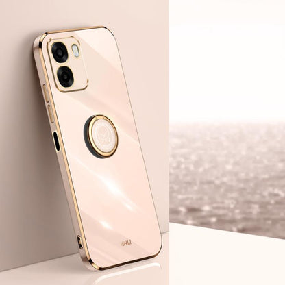 XINLI Straight Edge 6D Electroplate TPU Phone Case with Ring Holder, For OPPO A6s Pro 4G, For OPPO Reno15 F 5G Global, For OPPO A6x 4G / 5G Global