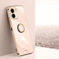 XINLI Straight Edge 6D Electroplate TPU Phone Case with Ring Holder, For OPPO A6s Pro 4G, For OPPO Reno15 F 5G Global, For OPPO A6x 4G / 5G Global