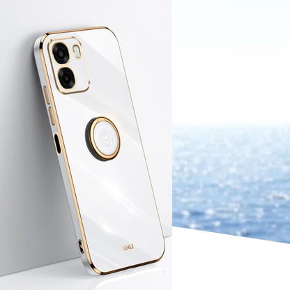 XINLI Straight Edge 6D Electroplate TPU Phone Case with Ring Holder, For OPPO A6s Pro 4G, For OPPO Reno15 F 5G Global, For OPPO A6x 4G / 5G Global