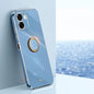 XINLI Straight Edge 6D Electroplate TPU Phone Case with Ring Holder, For OPPO Reno15 F 5G Global, For OPPO A6x 4G / 5G Global, For OPPO Reno15 Pro 5G Global