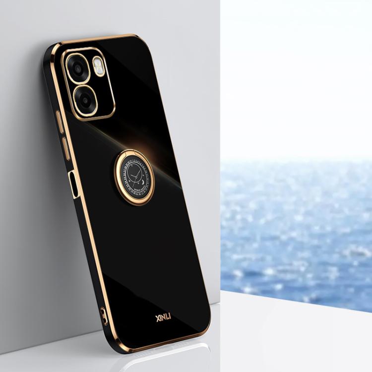 XINLI Straight Edge 6D Electroplate TPU Phone Case with Ring Holder, For OPPO A6s Pro 4G, For OPPO Reno15 F 5G Global, For OPPO A6x 4G / 5G Global