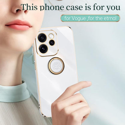 XINLI Straight Edge 6D Electroplate TPU Phone Case with Ring Holder, For OPPO Reno15 F 5G Global, For OPPO A6x 4G / 5G Global, For OPPO Reno15 Pro 5G Global