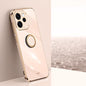 XINLI Straight Edge 6D Electroplate TPU Phone Case with Ring Holder, For OPPO A6s Pro 4G, For OPPO Reno15 F 5G Global, For OPPO A6x 4G / 5G Global