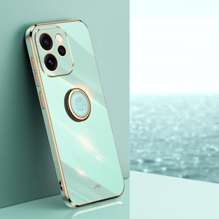 XINLI Straight Edge 6D Electroplate TPU Phone Case with Ring Holder, For OPPO Reno15 Pro 5G Global, For OPPO Reno15 5G Global, For OPPO Find X9 5G