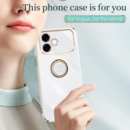 XINLI Straight Edge 6D Electroplate TPU Phone Case with Ring Holder, For OPPO A6s Pro 4G, For OPPO Reno15 F 5G Global, For OPPO A6x 4G / 5G Global