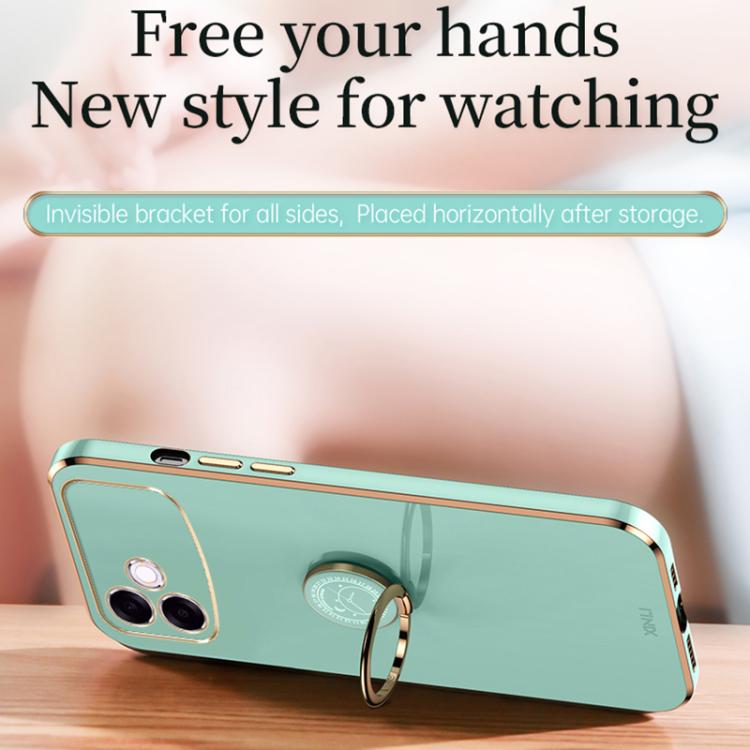 XINLI Straight Edge 6D Electroplate TPU Phone Case with Ring Holder, For OPPO A6s Pro 4G, For OPPO Reno15 F 5G Global, For OPPO A6x 4G / 5G Global