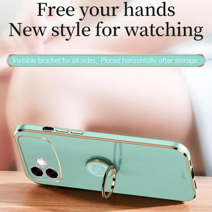 XINLI Straight Edge 6D Electroplate TPU Phone Case with Ring Holder, For OPPO A6s Pro 4G, For OPPO Reno15 F 5G Global, For OPPO A6x 4G / 5G Global