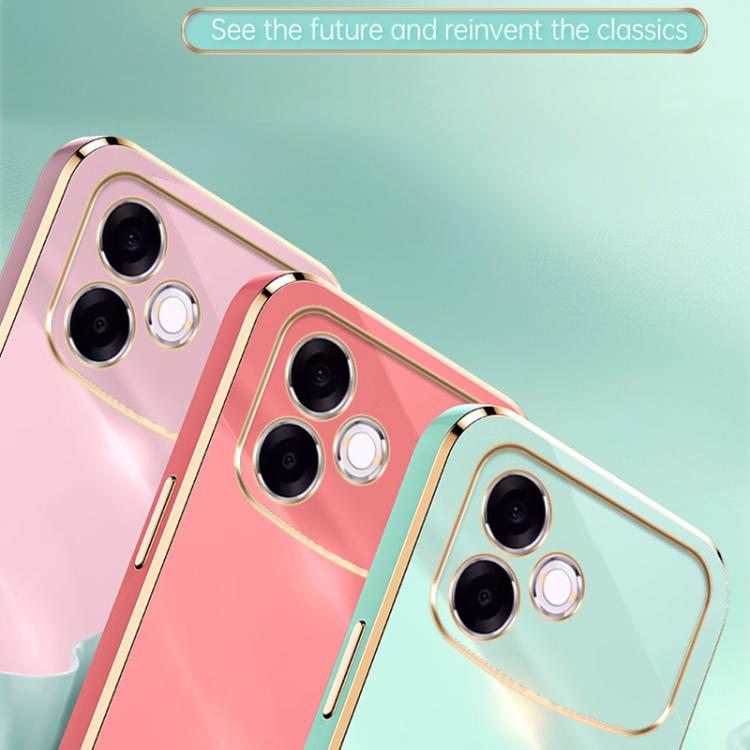 XINLI Straight Edge 6D Electroplate TPU Phone Case with Ring Holder, For OPPO A6s Pro 4G, For OPPO Reno15 F 5G Global, For OPPO A6x 4G / 5G Global
