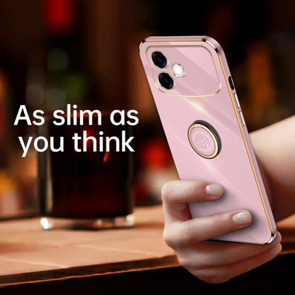 XINLI Straight Edge 6D Electroplate TPU Phone Case with Ring Holder, For OPPO A6s Pro 4G, For OPPO Reno15 F 5G Global, For OPPO A6x 4G / 5G Global
