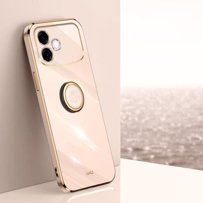 XINLI Straight Edge 6D Electroplate TPU Phone Case with Ring Holder, For OPPO A6s Pro 4G, For OPPO Reno15 F 5G Global, For OPPO A6x 4G / 5G Global