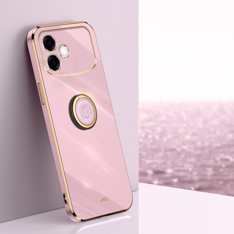 XINLI Straight Edge 6D Electroplate TPU Phone Case with Ring Holder, For OPPO A6s Pro 4G, For OPPO Reno15 F 5G Global, For OPPO A6x 4G / 5G Global