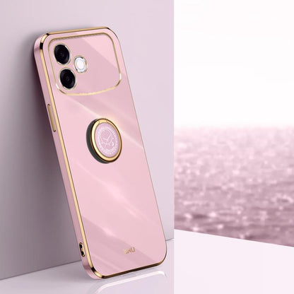 XINLI Straight Edge 6D Electroplate TPU Phone Case with Ring Holder, For OPPO A6s Pro 4G, For OPPO Reno15 F 5G Global, For OPPO A6x 4G / 5G Global