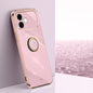 XINLI Straight Edge 6D Electroplate TPU Phone Case with Ring Holder, For OPPO A6s Pro 4G, For OPPO Reno15 F 5G Global, For OPPO A6x 4G / 5G Global