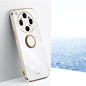 XINLI Straight Edge 6D Electroplate TPU Phone Case with Ring Holder, For OPPO Reno16 Pro 5G Global, For OPPO Reno16 5G Global, For OPPO Find X9 Ultra 5G