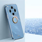 XINLI Straight Edge 6D Electroplate TPU Phone Case with Ring Holder, For OPPO Reno16 Pro 5G Global, For OPPO Reno16 5G Global, For OPPO Find X9 Ultra 5G