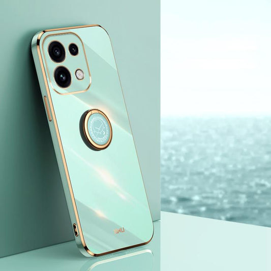 XINLI Straight Edge 6D Electroplate TPU Phone Case with Ring Holder, For OPPO Reno16 Pro 5G Global, For OPPO Reno16 5G Global, For OPPO Find X9 Ultra 5G