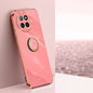 XINLI Straight 6D Plating Gold Edge TPU Shockproof Case with Ring Holder