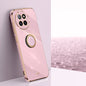 XINLI Straight 6D Plating Gold Edge TPU Shockproof Case with Ring Holder