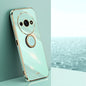 XINLI Straight 6D Plating Gold Edge TPU Shockproof Case with Ring Holder