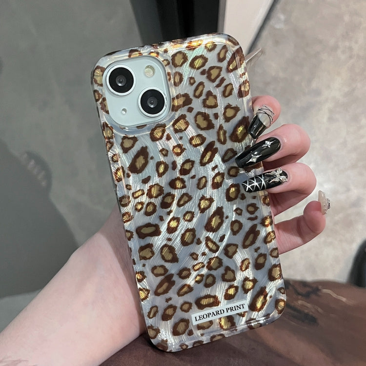 Feather Leopard Print Pattern Double-layer Acrylic+TPU Shockproof Phone Case