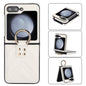 V-shaped PU Hybrid TPU Ring Holder Phone Case, For Samsung Galaxy Z Flip6 / Flip7 FE, For Samsung Galaxy Z Flip5