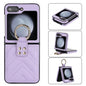 V-shaped PU Hybrid TPU Ring Holder Phone Case, For Samsung Galaxy Z Flip6 / Flip7 FE, For Samsung Galaxy Z Flip5